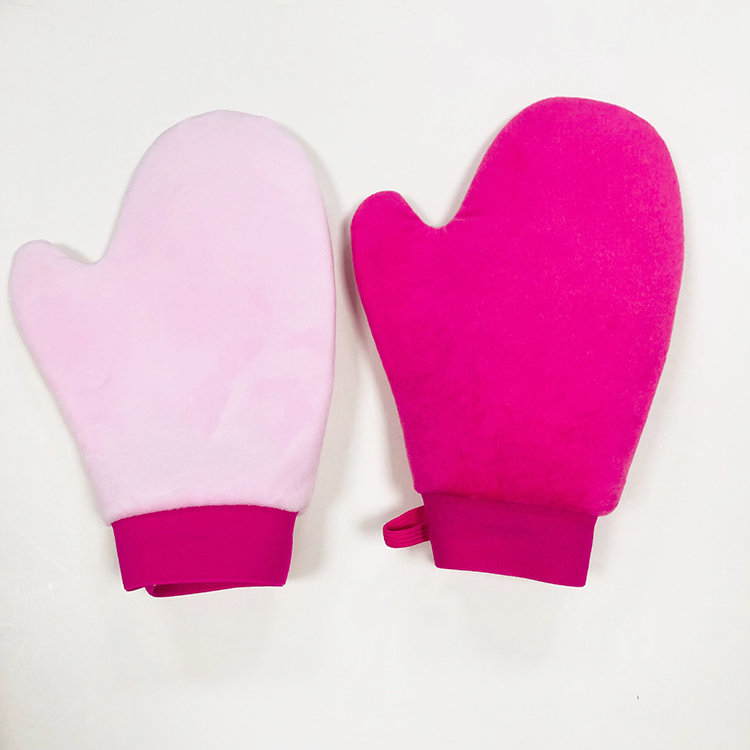 Китай Индивидуальный индивидуальный индивидуальный ярлык для тела Розовый Черный Бархатный аппликатор для удаления поддельных рукавиц, производитель