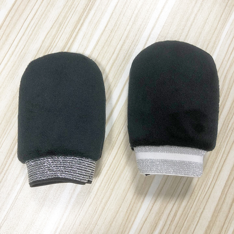 New Free Sample Finger Back Private Labelling Velvet Custom Personalised Fake Tan Mitt