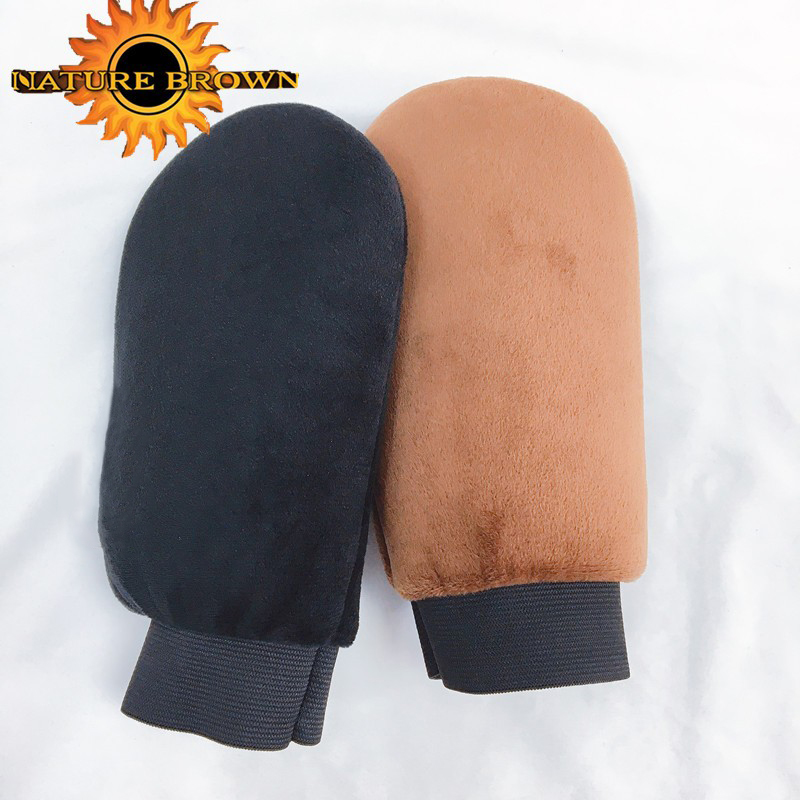 Китай Роскошные перчатки NATURE с настраиваемым логотипом Пурпурная черная губка Бархатная отшелушивающая самоудерживающаяся перчатка для загара, производитель