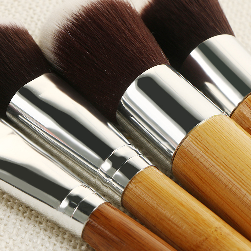Professionelles kosmetisches natürliches billiges kundenspezifisches Bambusbürsten-Make-up, Make-up-natürliches Bambus-Make-upbürsten-Set Kosmetik