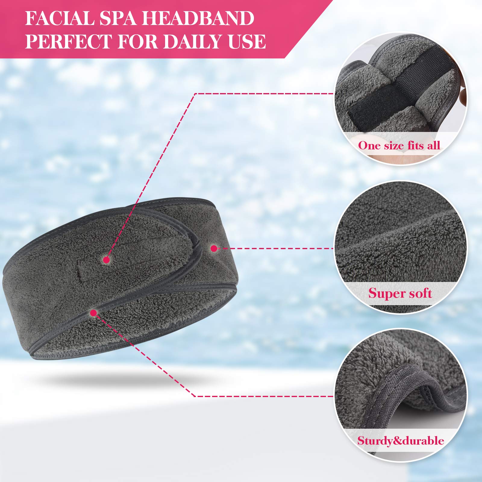 facial mitts with beauty spa headbands