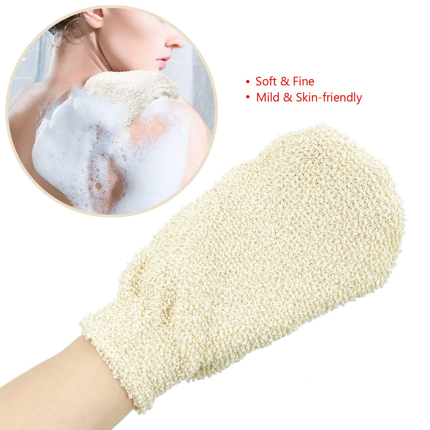 bath gloves factory with customized Color Natural cotton Body bath gloves