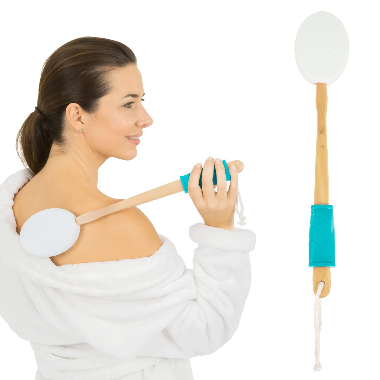 long handle cream back applicator to apply sunscreen
