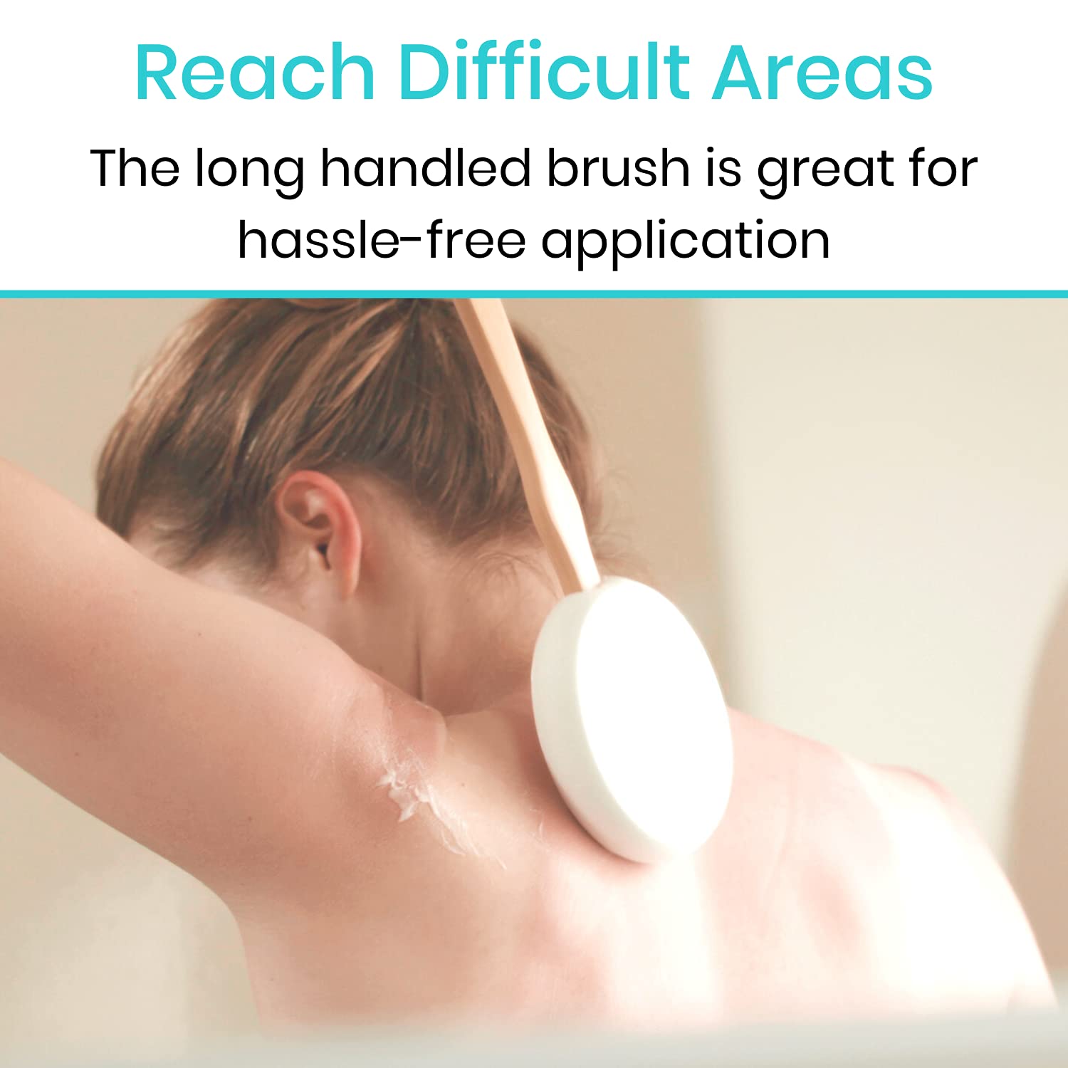 long handle cream back applicator to apply sunscreen