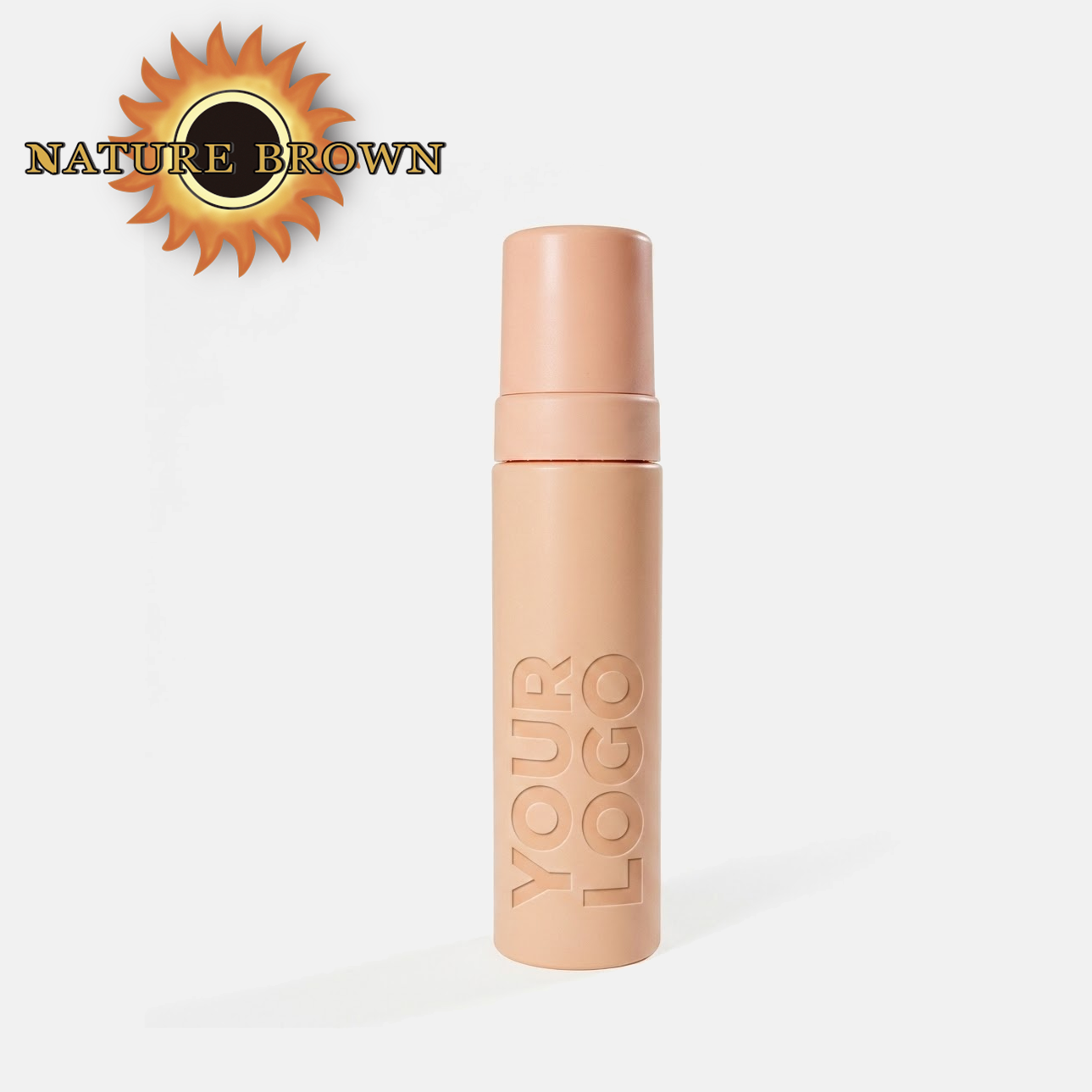 Custom Matte Self-Tan Foam Pump Bottle | Private Label Tanning Mousse Packaging OEM
