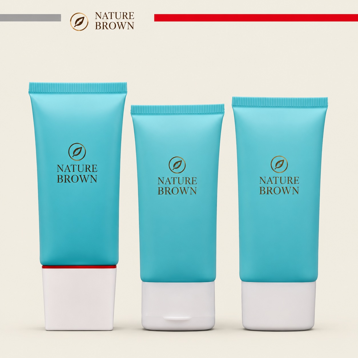Custom plastic cosmetic squeeze tubes set for skincare, lotion, sunscreen and beauty packaging