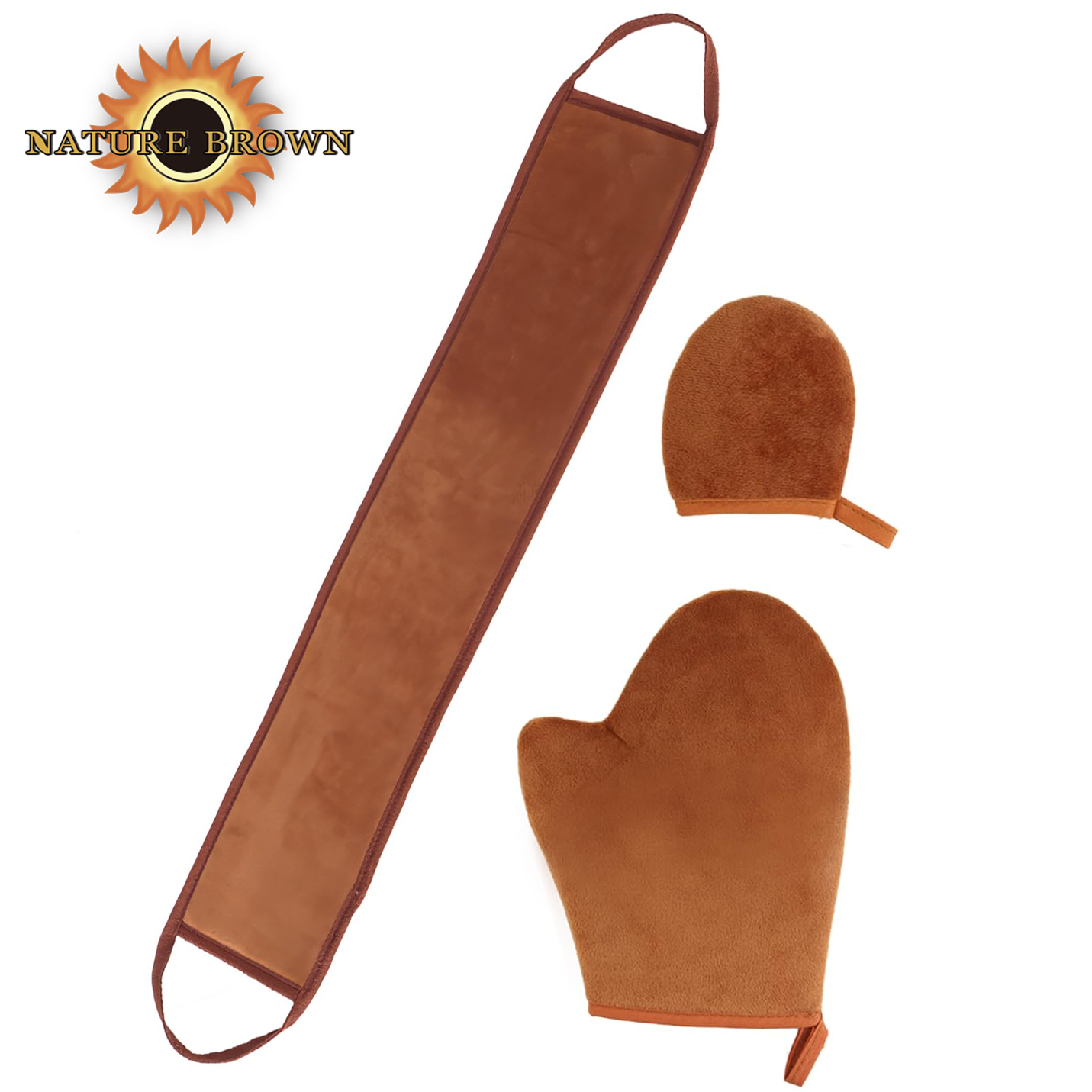 OEM Self Tanning Mitt Kit Supplier | Exfoliating Mitt + Back Applicator + Tanning Glove Set Manufacturer