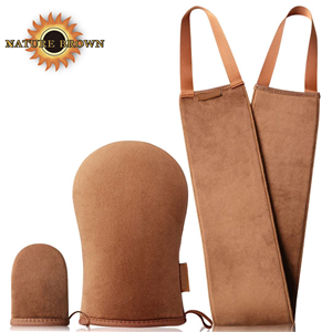 OEM Self Tanning Mitt Kit Supplier | Exfoliating Mitt + Back Applicator + Tanning Glove Set Manufacturer