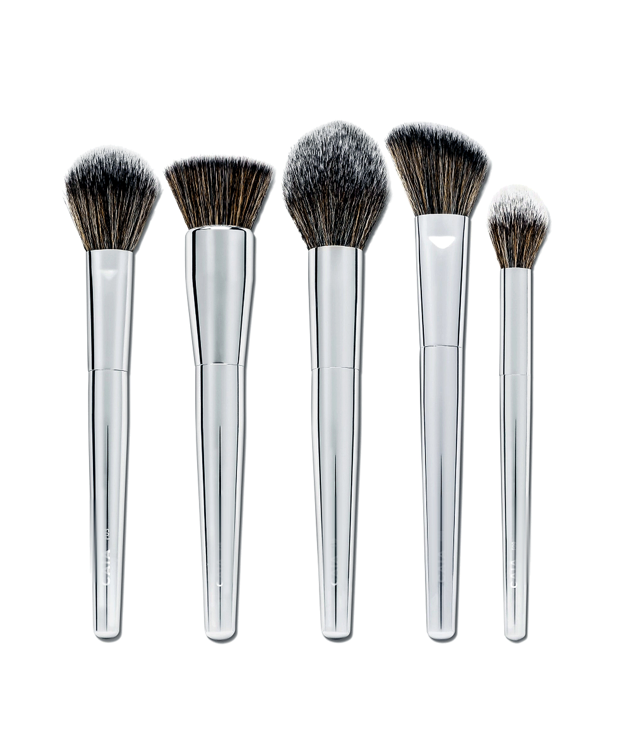 Luxury Silver Makeup Brush Set – Professional Face Powder, Blush, Contour & Highlight Brushes