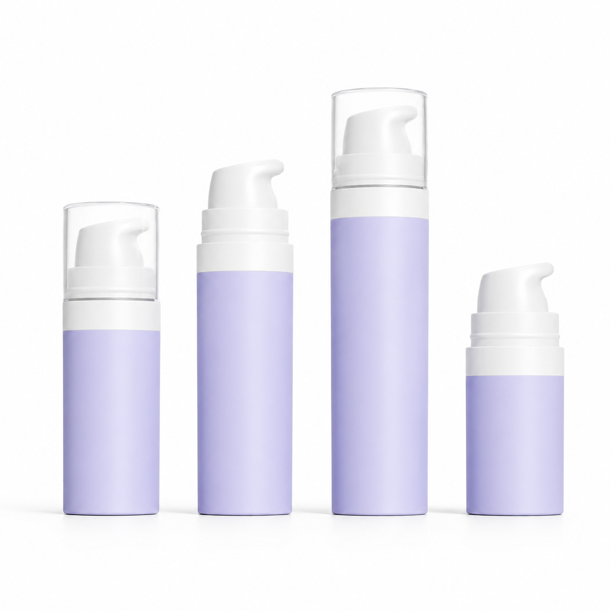 Airless Pump Bottle, Refillable White Cosmetic Dispenser Bottle with Clear Cap for Lotion, Cream, Serum and Skincare Packaging