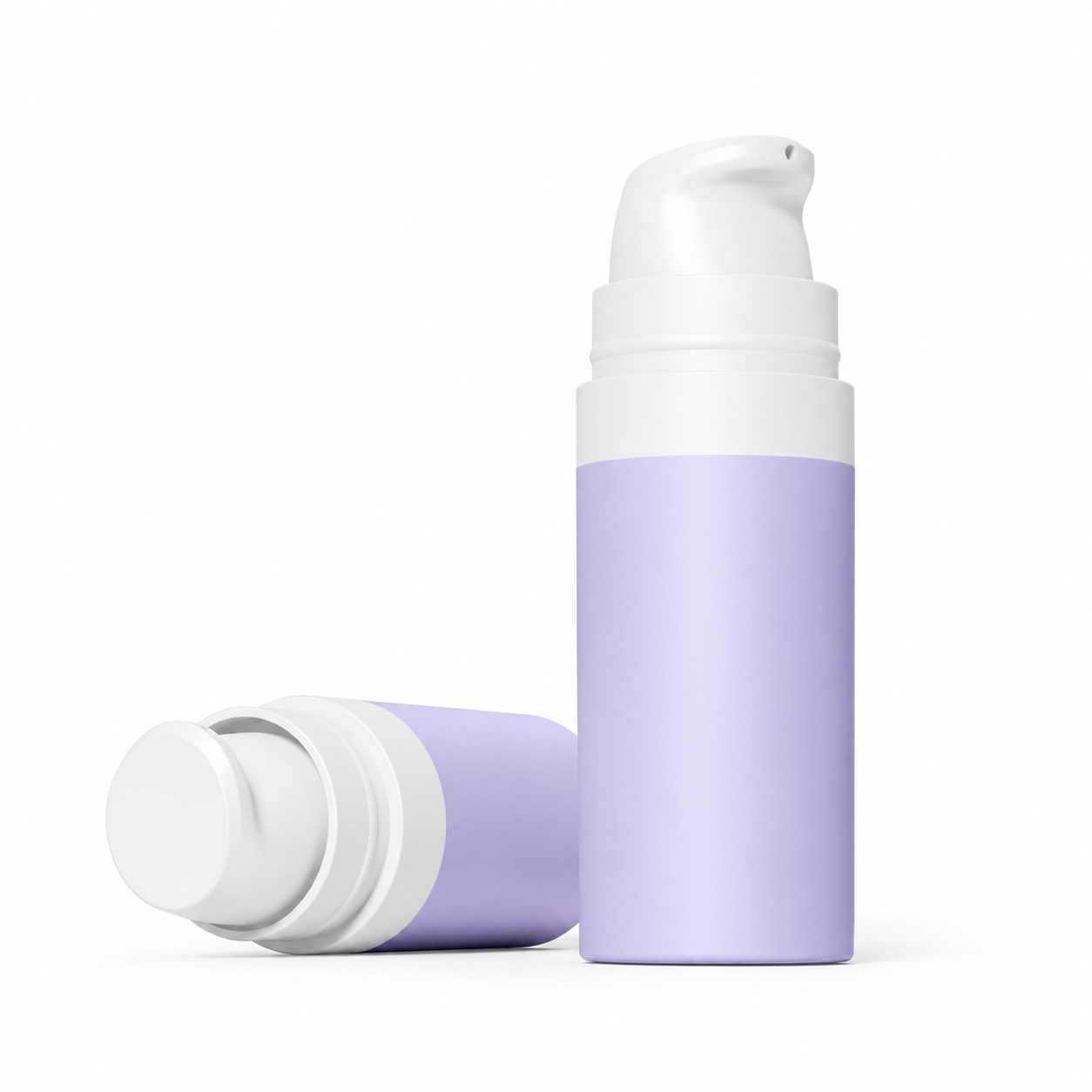 Airless Pump Bottle, Refillable White Cosmetic Dispenser Bottle with Clear Cap for Lotion, Cream, Serum and Skincare Packaging