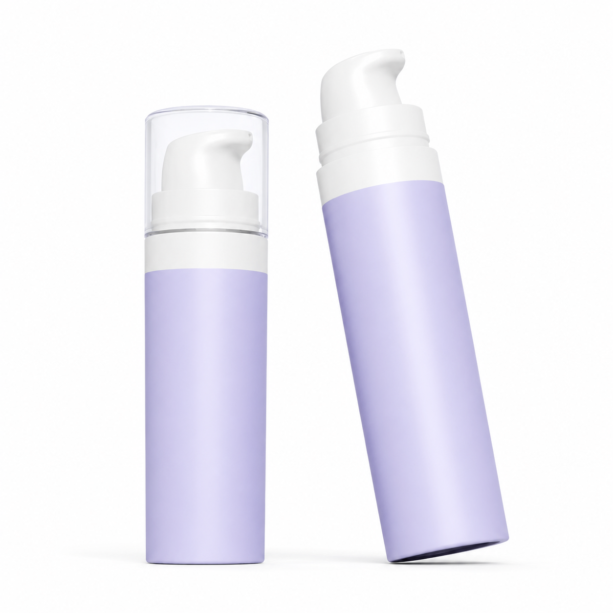 Airless Pump Bottle, Refillable White Cosmetic Dispenser Bottle with Clear Cap for Lotion, Cream, Serum and Skincare Packaging