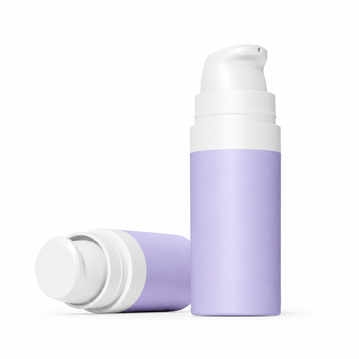 Airless Pump Bottle, Refillable White Cosmetic Dispenser Bottle with Clear Cap for Lotion, Cream, Serum and Skincare Packaging
