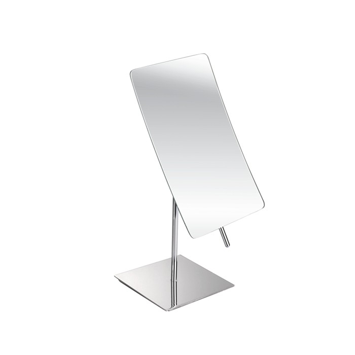 Chrome Rectangular Freestanding Single-Sided Cosmetic Mirror