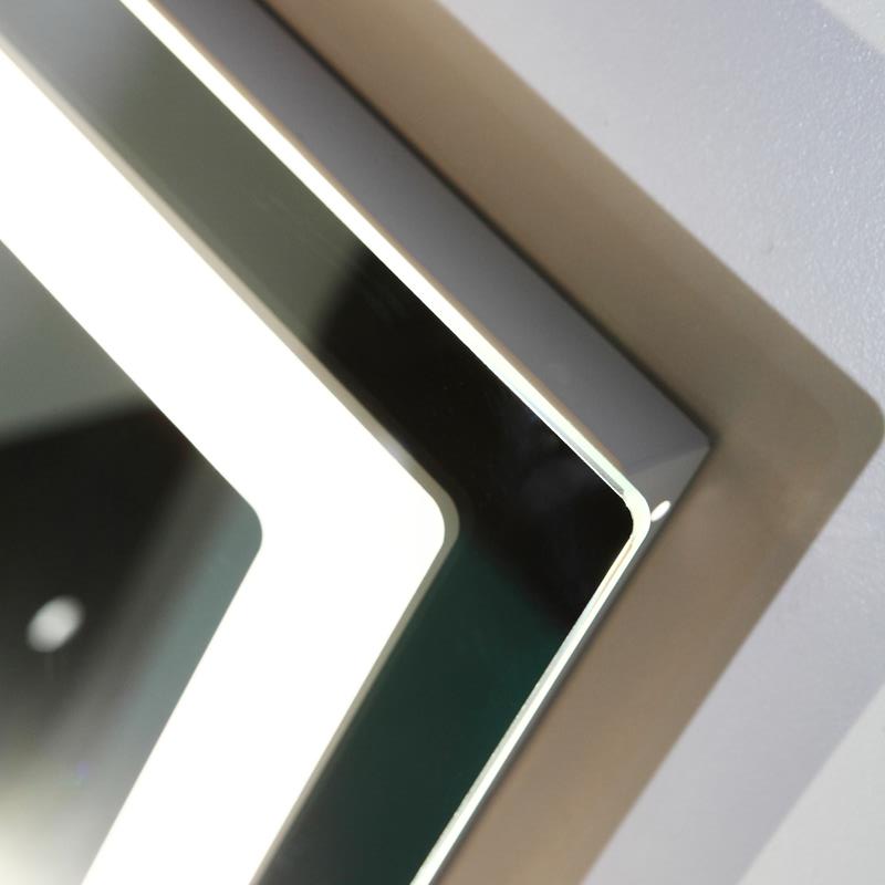 Frameless rectangle LED lighted bathroom makeup mirror Factory