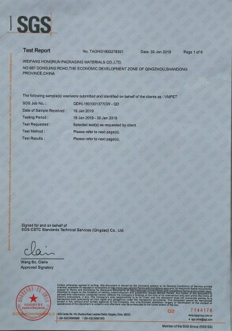 Migración específica de ftalatos sobre película de PET metalizada