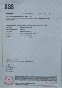 Specific Migration of Phthalates on metallized PET film