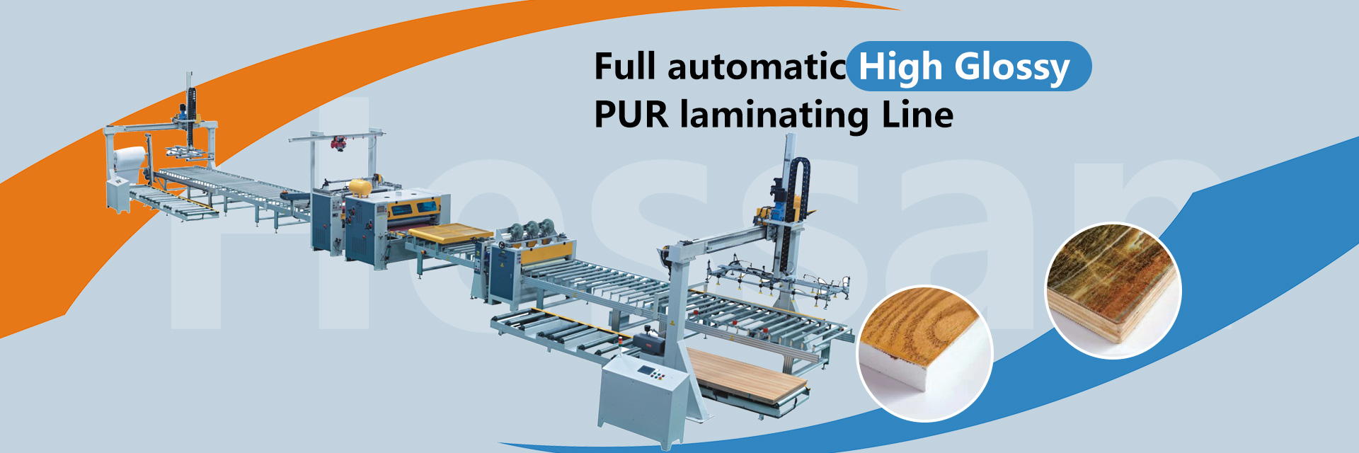 Full automatic PUR HOT Melt glue laminating machine line.