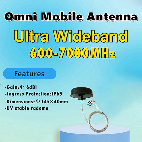 Сверхширокополосная всенаправленная мобильная антенна 600–7000 МГц