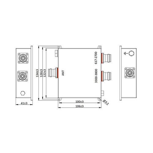2 Freq 617-3800MHz Diplexer