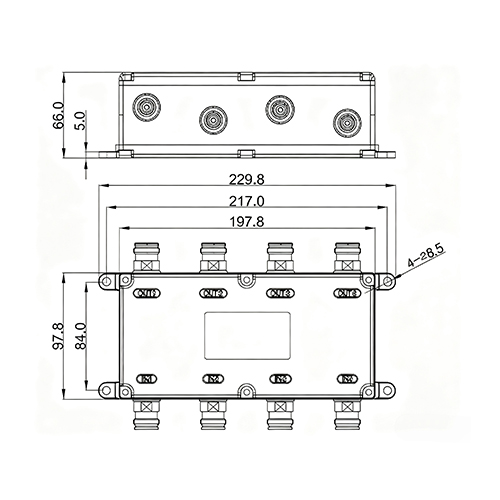 HHQ-7-0735A-500-4310F-W 4*4 Hybrid Combiner
