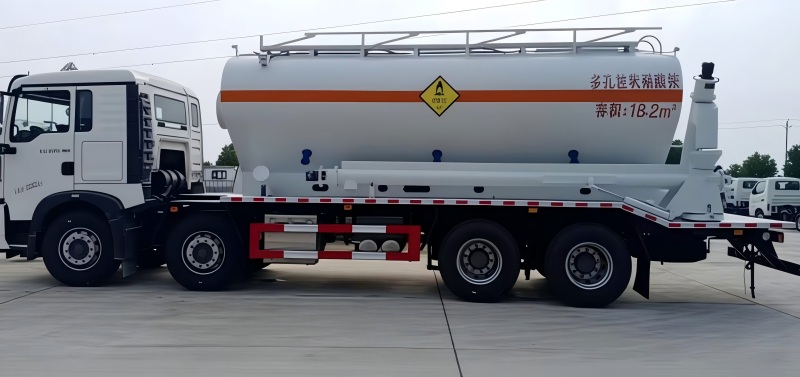 ANFO mixing and charging machine truck