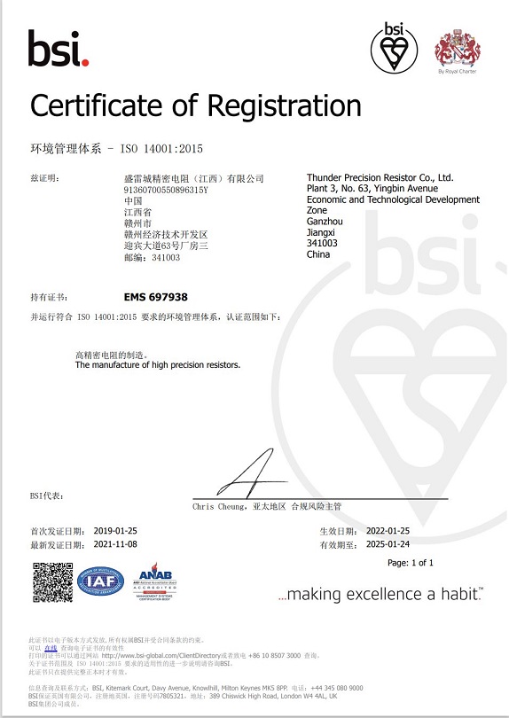 new ISO14001 CERTIFICATE