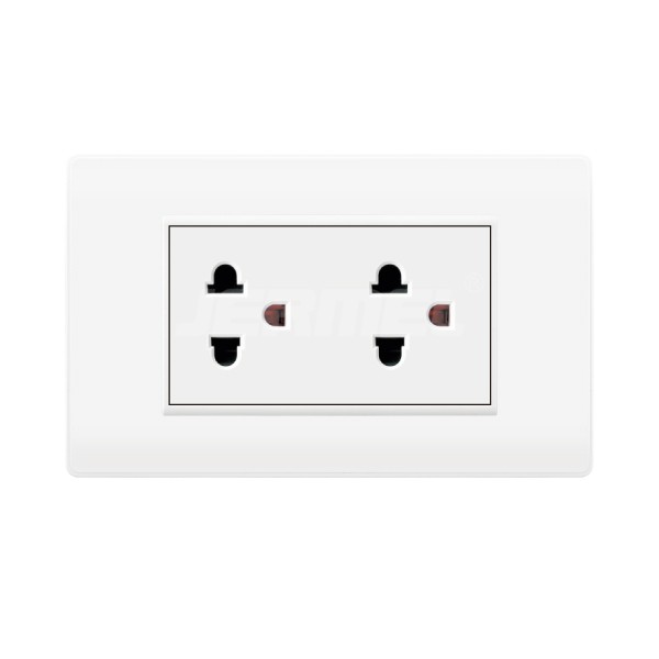 10-16A 110-250V various Silver Series 2 Gang Universal wall Sockets