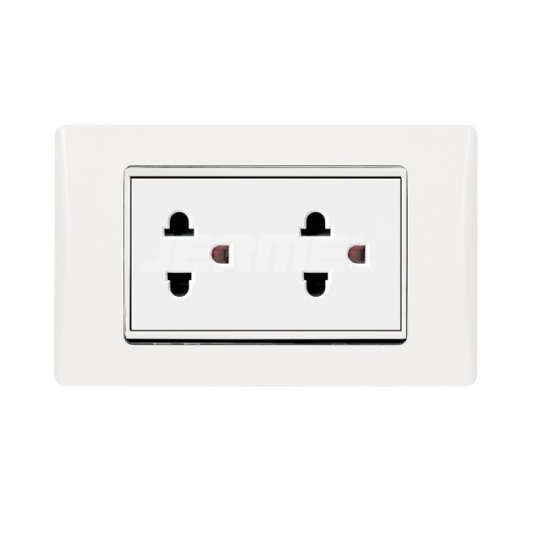 10-16A 110-250V various Silver Series 2 Gang Universal wall Sockets