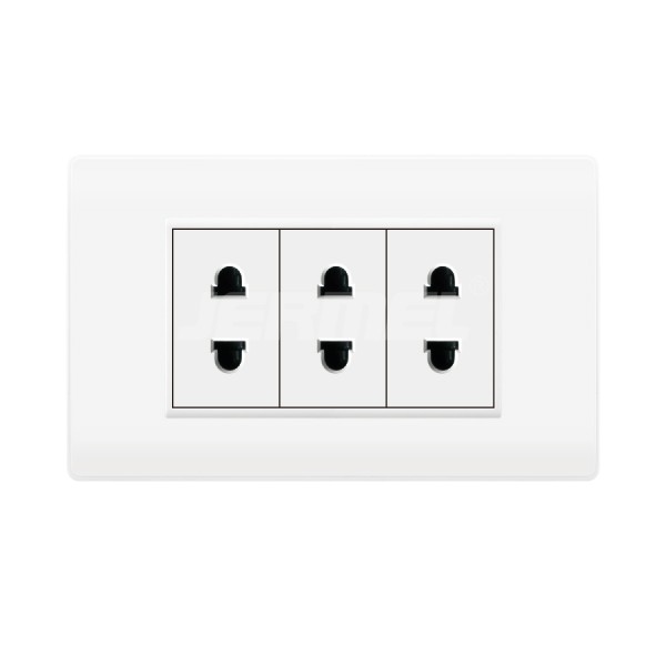 10-16A 110-250V Decorative Home Power 3 Universal wall Socket Without Grounding