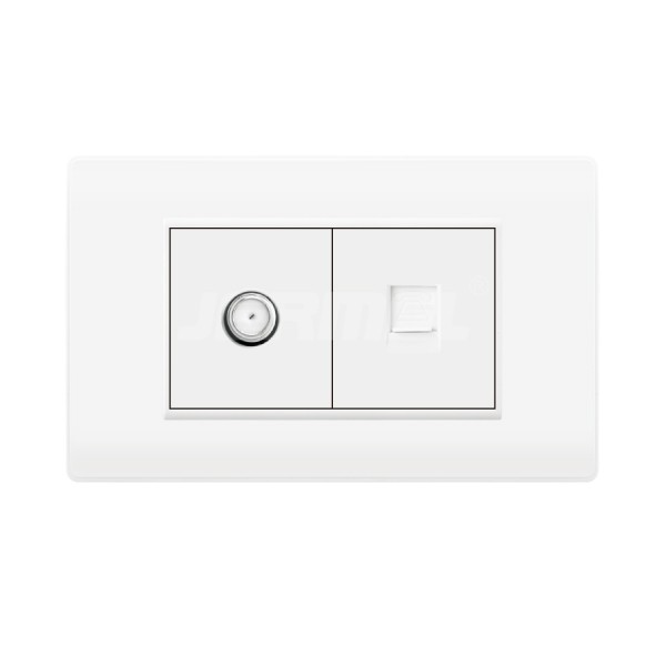 Standard IEC Certificated LAN+Satellite Wall Socket