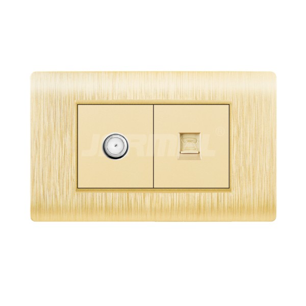 Standard IEC Certificated LAN+Satellite Wall Socket