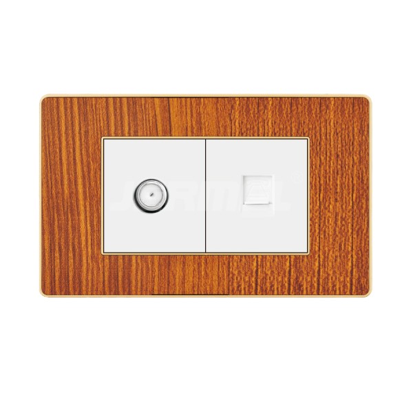 Standard IEC Certificated LAN+Satellite Wall Socket