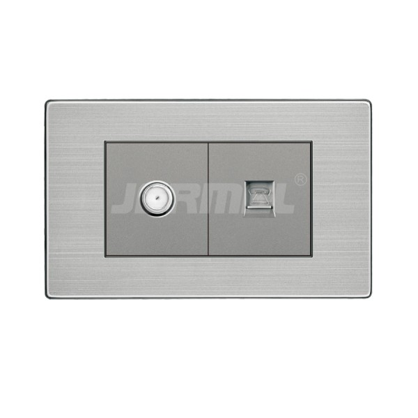 Standard IEC Certificated LAN+Satellite Wall Socket