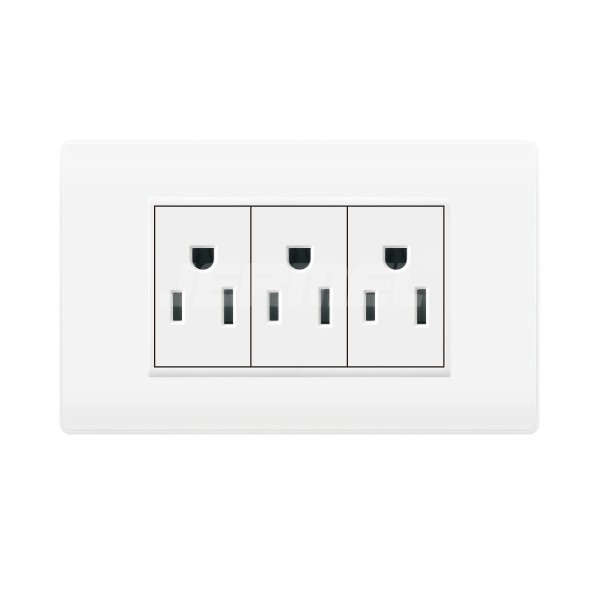 10-16A 110-250V Power Acrylic Or Glass Material 3 Single wall Socket