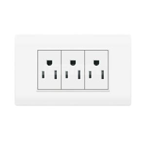 10-16A 110-250V Power Acrylic Or Glass Material 3 Single wall Socket