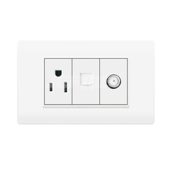 10-16A 110-250V Various Styles Single Socket+Tel+Satellite