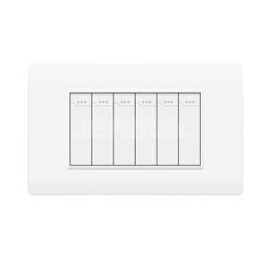 10-16A 110-250V 6 Gang 2 Way Standard Wall Switch Household Switch With Silver Circle.