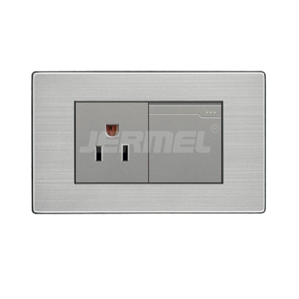 1 gang 1 way Wall Switch With Single Socket IEC Certificated