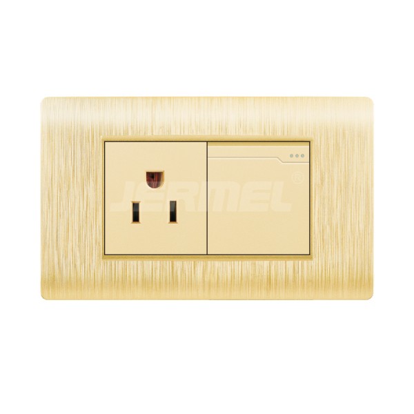 1 gang 2 way Wall Switch With Single Socket IEC Certificated