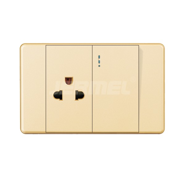 1 gang 2 way Decorative Noctilucence Switch 10A-16A With Home Power Universal Wall Socket