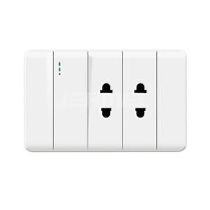 10-16A 110-250V 1 Gang 1 Way Functional Home Power Switch+double Universal Socket Without Grounding