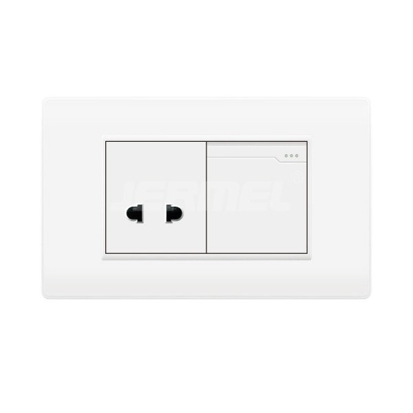 10-16A 110-250V Home Power 1 Gang 1 Way Wall Switch+universal Socket Without Grounding