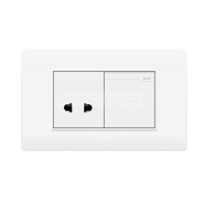 10-16A 110-250V Home Power 1 Gang 1 Way Wall Switch+universal Socket Without Grounding