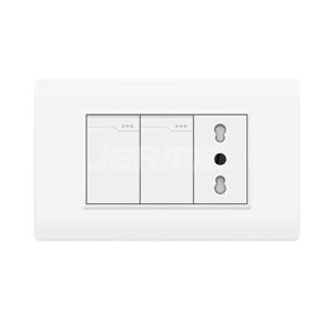 10-16A 110-250V Household 2 Gang 1 Way Wall Switch+ Italian Socket