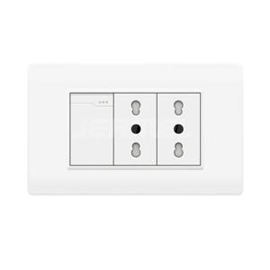 10-16A 110-250V Hot Sell 1 Gang 1 Way Wall Switch+double Italian Socket