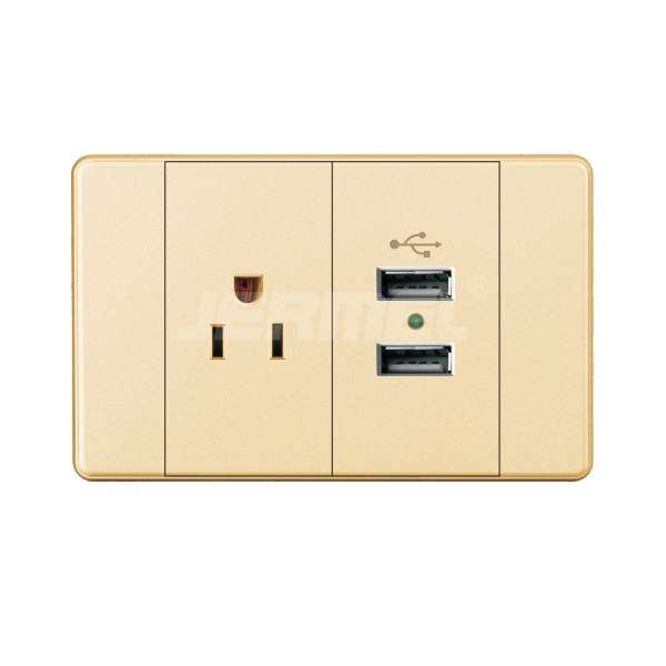 10-16A 110-250V 50/60 Hz 5V 2100mA single socket+usb standard wall switch