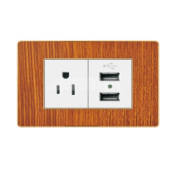 10-16A 110-250V 50/60 Hz 5V 2100mA single socket+usb standard wall switch