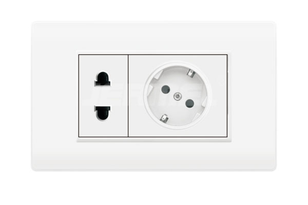 European socket+1 gang universal socket without grounding