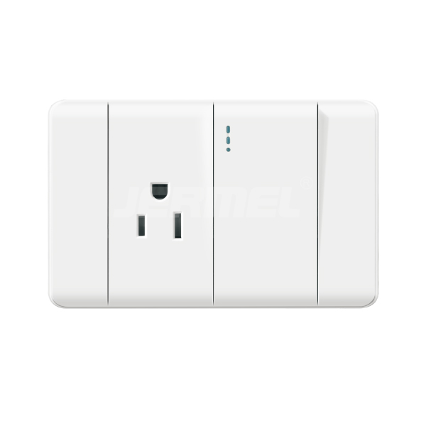 1 gang 2 way switch+single socket